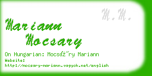 mariann mocsary business card